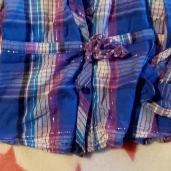 Justice girls long sleeve plaid shirt/top - Picture 3 of 6